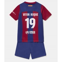 Dres Barcelona Vitor Roque #19 Domaci za djecu 2023-24 Kratak Rukav (+ kratke hlače)